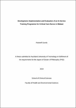 Development Implementation And Evaluation Of An In Service Training Programme For Critical Care Nurses In Malawi